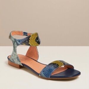 NEW Jack Rogers Gwen Wave‎ Sandal Blue Snake Multi 8